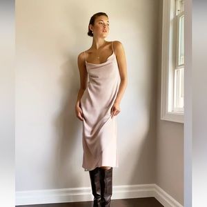 Blue cowl neck dress